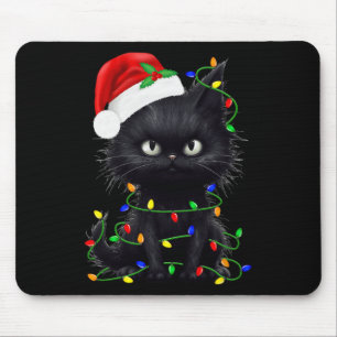 Retro Black Cat Weihnachten Spaß Katze Männer Frau Mousepad