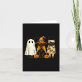 Retro Black Cat Witch Y Halloween Pumpkin Women Me Karte (Vorderseite)