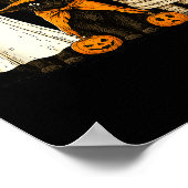 Retro Black Cat Witch Y Halloween Pumpkin Women Me Poster (Ecke)