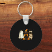 Retro Black Cat Witch Y Halloween Pumpkin Women Me Schlüsselanhänger (Vorderseite)