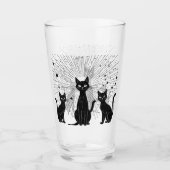 Retro Black Cats Atomic Sternexplosion Mitte Jahrh Glas (Vorderseite)