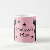 Retro Black Cats, Babyboomer pink Kaffeetasse (Mittel)
