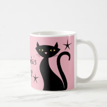 Retro Black Cats, Babyboomer pink