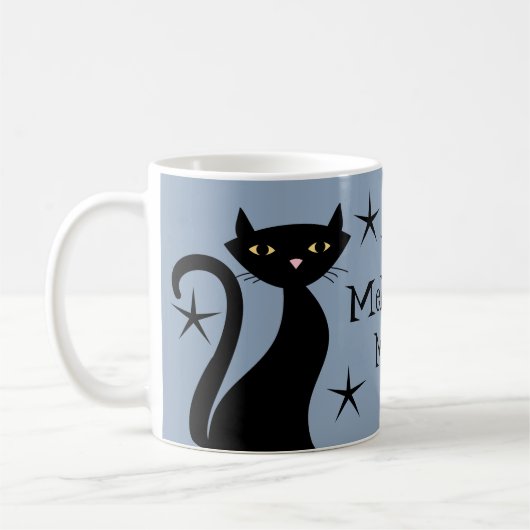 Retro Black Cats, Bauboom blau Kaffeetasse (Links)