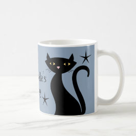 Retro Black Cats, Bauboom blau Kaffeetasse
