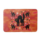 Retro Black Cats Fantasy mit Sternexplosionen auf  Badematte (Vorderseite)