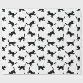 Retro Black Cats Muster CUSTOM HINTERGRUNDFARBE Geschenkpapier (Flach)