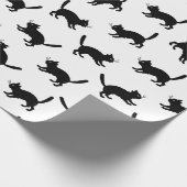 Retro Black Cats Muster CUSTOM HINTERGRUNDFARBE Geschenkpapier (Ecke)