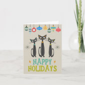 Retro Black Cats Ornaments Weihnachten Mitte des J (Vorderseite)