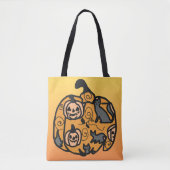 Retro Black Cats und Pumpkin Dreams Tasche (Vorderseite)