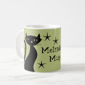 Retro Black Cats, Weizengras Kaffeetasse (Vorderseite Links)