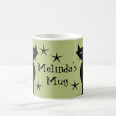 Retro Black Cats, Weizengras Kaffeetasse (Mittel)