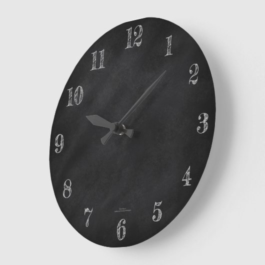 Retro Black Chalkboard Große Wanduhr (Winkel)