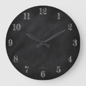 Retro Black Chalkboard Große Wanduhr (Vorderseite)