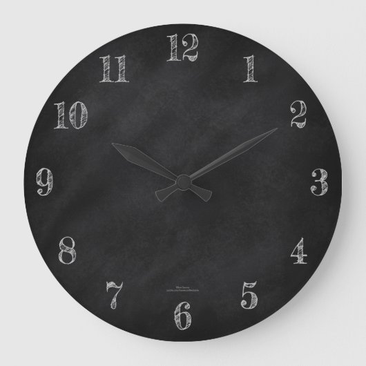 Retro Black Chalkboard Große Wanduhr (Vorderseite)