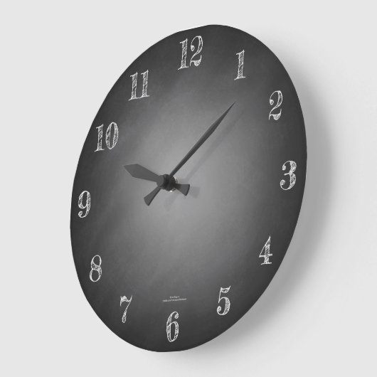 Retro Black Chalkboard Vignette Große Wanduhr (Winkel)