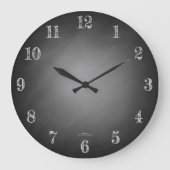 Retro Black Chalkboard Vignette Große Wanduhr (Vorderseite)