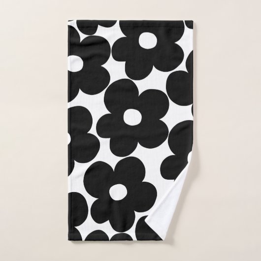 Retro Black Daisies #1 #decor #art Badhandtuch Set (Handtuch)