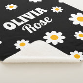 Retro Black Daisy Hippie Individuelle Name der 70e Sherpadecke (3/4)