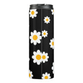 Retro Black Daisy Hippie Individuelle Name der 70e Thermosbecher (Rückseite)