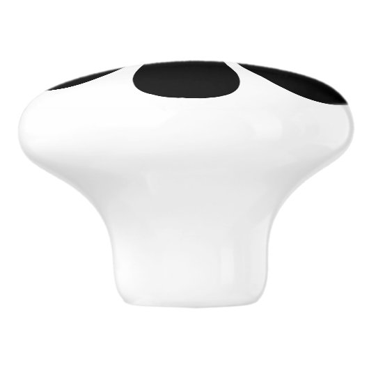 Retro Black Daisy Keramikknauf (Seitenansicht)