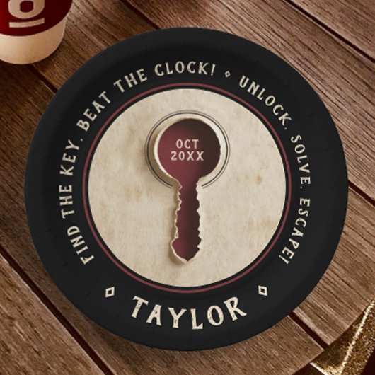 Retro Black Escape Room Detection Mystery Key Pappteller