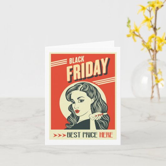 Retro Black Friday Karte (Gelbe Blume)