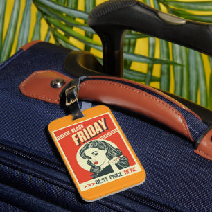 Retro-Black-Friday-Pop-Art-Pin-Up-Girl Gepäckanhänger
