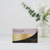 Retro Black Gold Financial Services Construction Visitenkarte (Stehend Vorderseite)