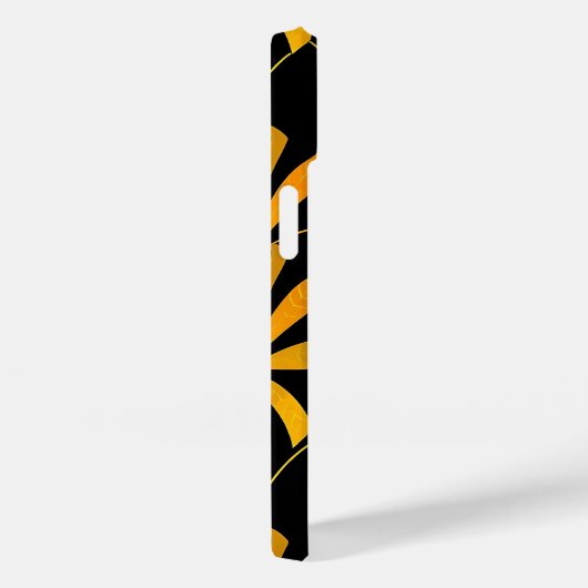 Retro Black Gold Floral Pattern iPhone Case (Rückseite / Rechts)