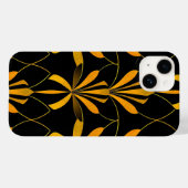 Retro Black Gold Floral Pattern iPhone Case (Rückseite (Horizontal))