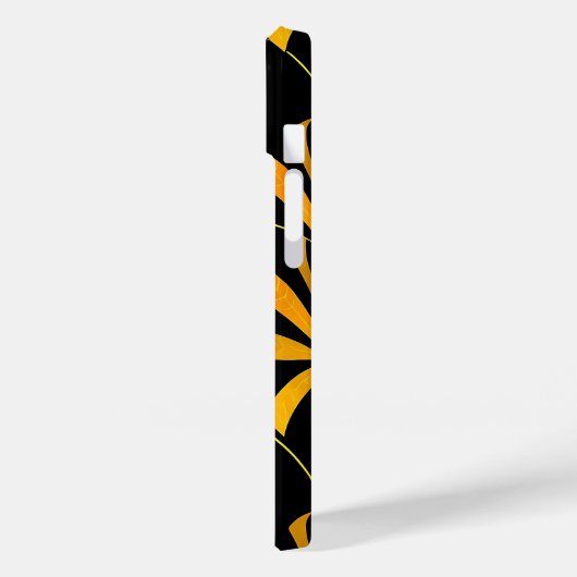 Retro Black Gold Floral Pattern iPhone Case (Rückseite / Links)