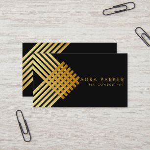 Retro Black Gold Geometrie Finanzkonstruktion Visitenkarte