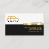 Retro Black Gold Strip Memorial Transport Service Visitenkarte (Rückseite)