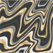 Retro Black Gold Wavy Lines Modernes Design Aufkleber (Vorderseite)