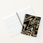 Retro Black Gold Wavy Lines Modernes Design Notizblock (Innenseite)