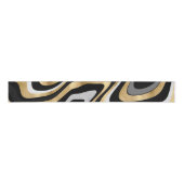 Retro Black Gold Wavy Lines Modernes Design Ripsband (Vorderseite)