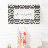 Retro Black Gold White Triangle Geometrie Banner (Insitu)