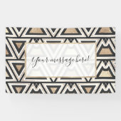 Retro Black Gold White Triangle Geometrie Banner (Horizontal)