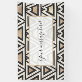 Retro Black Gold White Triangle Geometrie Banner (Vertikal)