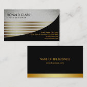 Retro Black Gray Financial Services Construction Visitenkarte (Vorne/Hinten)