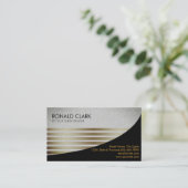 Retro Black Gray Financial Services Construction Visitenkarte (Stehend Vorderseite)