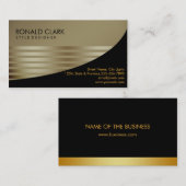 Retro Black Gray Financial Services Construction Visitenkarte (Vorne/Hinten)