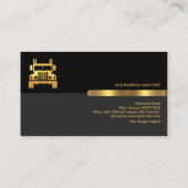 Retro Black Gray Layers Gold Tab Trucker Visitenkarte (Rückseite)