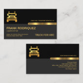 Retro Black Gray Layers Gold Tab Trucker Visitenkarte (Vorne/Hinten)