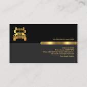 Retro Black Gray Layers Gold Tab Zuhause Movers Visitenkarte (Rückseite)