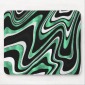 Retro Black Green Wavy Lines Modernes Design Mousepad (Vorne)