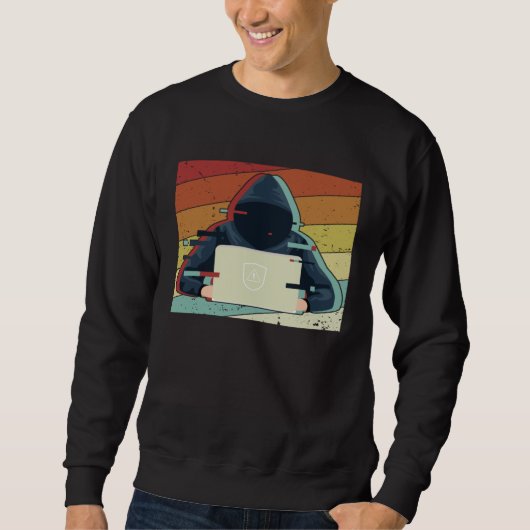 Retro Black Hat ethisches Hacken White Hat Hacker Sweatshirt (Vorderseite)