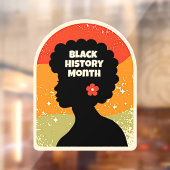 Retro Black History Monat Afrikanische Frau Fensteraufkleber (Blatt 2)