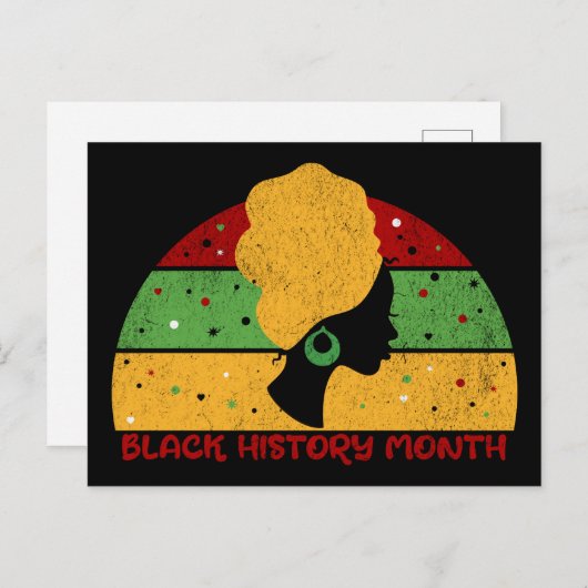 Retro Black History Monat Afrikanische Frau Postkarte (Vorne/Hinten)